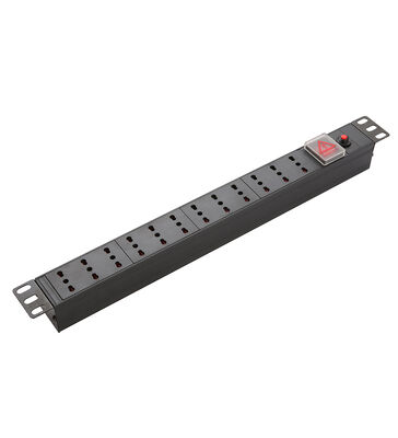 Power Distribution Unit Industrial Use Italian Socket 1U Height 250V AC CE ROHS Certified Aluminium 8/12 12A/16A
