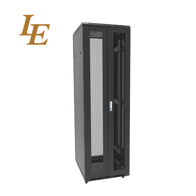19" Standard Dual-open Vented Door with Handle Locks 42U 600mm 800mm Width 600mm-1200mm Depth RAL9004 Black Complay ANS/EIA RS-310-D, IEC297-2, DIN41497 PART 1, DIN41494 PART 7, GB/T3047.0-92 Standard