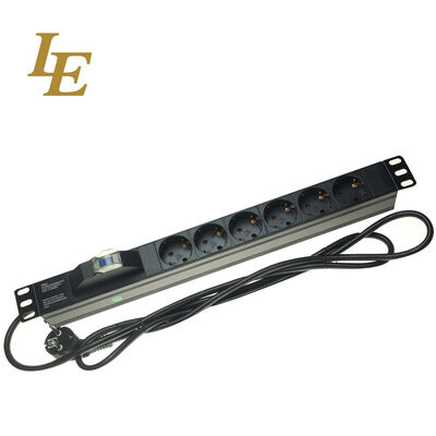 Vertical Aluminum PDU 12ways EU/Schuko PDU Black 19Inch Horizontal 6ways 8outlets Schuko Germany Type Power Distribution Unit IT Network Cabinet Smart Socket PDU with Switch 3x1.5mm² 2M Long