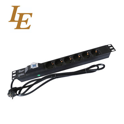 LE GER 1U Remote Management Aluminium Alloy Rack PDU Smart Power Distribution Unit 220V Digital Display with 6 Sockets 16A