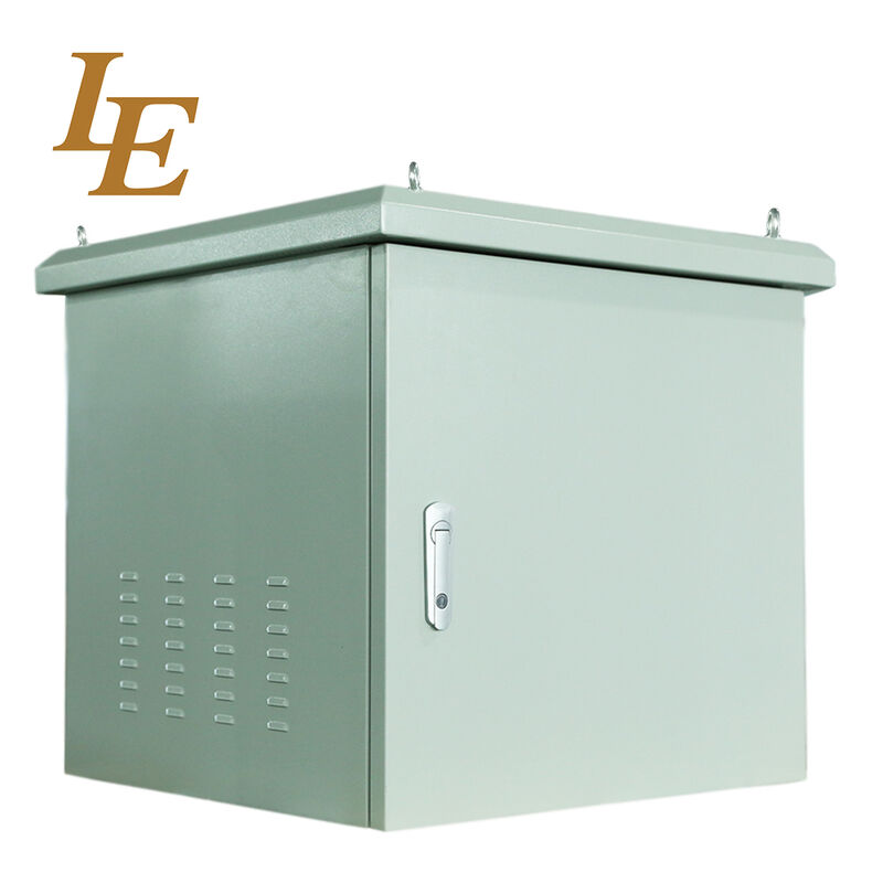 19" IP55/IP65 Metal Waterproof Outdoor Enclosure Dustproof And Water Resistance Cooling Fans Enclosure Ral7035SN Pole Mounted for Choice