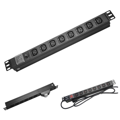 Unidad de distribución de energía montada en el bastidor de la PDU C13 de la CEI 250VAC 50/60Hz