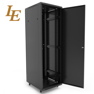 Puerta de vidrio de 19 pulgadas red de embalaje plano gabinete de servidor de rack de recinto