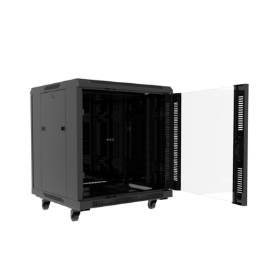 Estante de servidor modelo 12U clásico con gabinete de puertas de vidrio