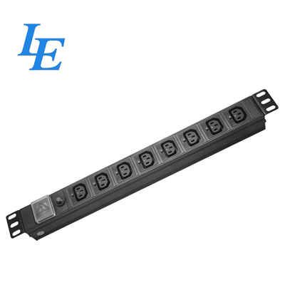 IEC C13 PDU 8 puertos PDU de gabinete con unidades de distribución de energía de interruptor de sobrecarga y protección contra sobrecarga