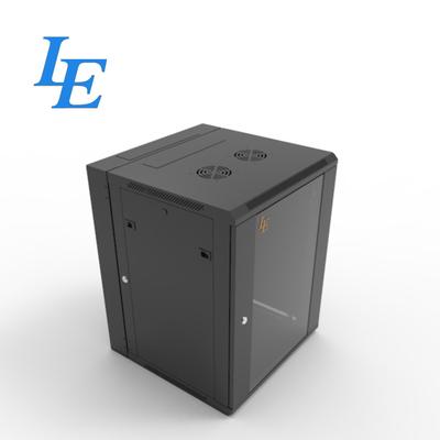 6U 9U 12U 15U 18U RAL9004 Negro Swing Out doble sección de la pared montaje del gabinete del servidor del bastidor del recinto 600 mm puerta de vidrio