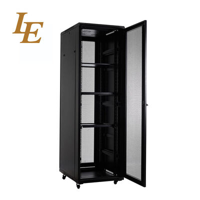 Gabinete de rack de servidor de 19 pulgadas LE 42U, rack de centro de datos de red de acero laminado en frío SPCC, puerta de vidrio templado, IEC297-2 IP20