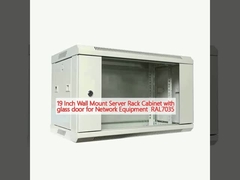 19 pulgadas de montaje en la pared del servidor del estante de gabinete con puerta de vidrio para el equipo de red RAL7035